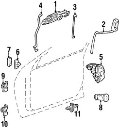 Foto de Manija exterior de puerta Original para Chrysler Concorde 1998 1999 Chrysler 300M 1999 Chrysler LHS 1999 Dodge Intrepid 1998 1999 Marca CHRYSLER Nmero de Parte LF02SG8AE