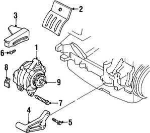 Foto de Tornillo del Alternador Original para Plymouth Neon Dodge Neon Dodge Stratus Chrysler Cirrus Chrysler Pacifica Marca CHRYSLER Nmero de Parte 6101623