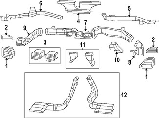 Foto de Ducto de Aire del Panel de Instrumentos Original para Chrysler Sebring Chrysler 200 Dodge Avenger Marca CHRYSLER Nmero de Parte 5058254AA