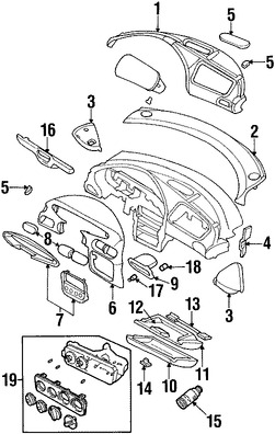 Foto de Cubierta de Panel de Instrumentos Original para Chrysler Cirrus 1995 1996 Dodge Stratus 1995 1996 Plymouth Breeze 1996 Marca CHRYSLER Nmero de Parte LR08RC8