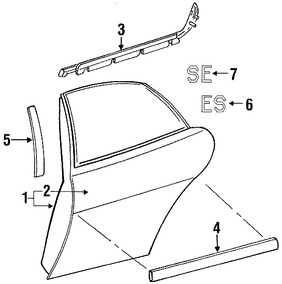 Foto de Moldura de Puerta Original para Chrysler Cirrus 1995 1996 Dodge Stratus 1995 1996 1997 Marca CHRYSLER Nmero de Parte 5019271AA