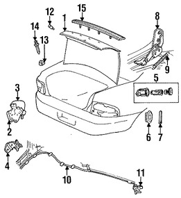 Foto de Bisagra de puerta del maletero Original para Chrysler Cirrus 1995 1996 Dodge Stratus 1995 1996 Plymouth Breeze 1996 Marca CHRYSLER Nmero de Parte 4696004