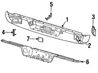 Foto de Parachoque Original para Dodge Ram 1500 Dodge Ram 2500 Dodge Ram 3500 Marca CHRYSLER Nmero de Parte 55077107AN