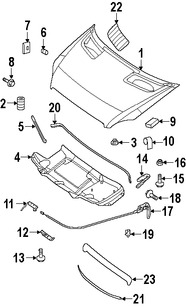 Foto de Sello del capo Original para Dodge Sprinter 2500 2007 2008 2009 Dodge Sprinter 3500 2007 2008 2009 Marca CHRYSLER Nmero de Parte 68014742AA