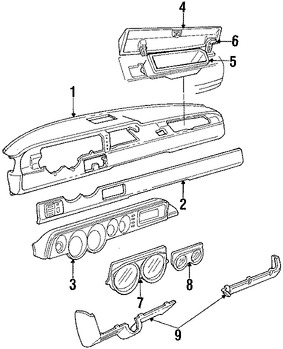 Foto de Cobertura Panel de Instrumentos Original para Dodge B150 Dodge B250 Dodge B350 Dodge B1500 Dodge B2500 Dodge B3500 Marca CHRYSLER Nmero de Parte L656MD5