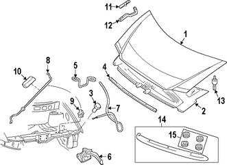 Foto de Aislamiento del capo Original para Dodge Caravan Dodge Grand Caravan Chrysler Town & Country Chrysler Marca CHRYSLER Nmero de Parte 4860680AC