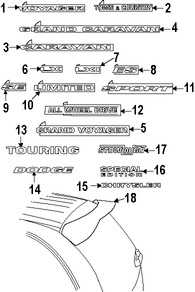 Foto de Alern / Spoiler Original para Dodge Grand Caravan Dodge Caravan Chrysler Town & Country Marca CHRYSLER Nmero de Parte 82209834