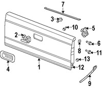 Foto de Puerta Posterior Original para Dodge Dakota 2005 2006 2007 2008 2009 2010 Marca CHRYSLER Nmero de Parte 55362737AA