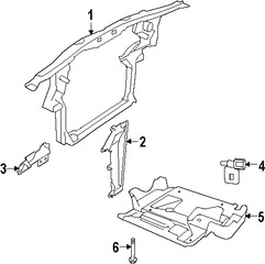 Foto de Guardasalpicaduras del soporte del radiador Original para Jeep Liberty 2005 Dodge Nitro 2007 2008 2009 Marca CHRYSLER Nmero de Parte 52129093AF