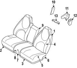 Foto de Cubierta del Mecanismo de Ajuste de Reclinacion de Asiento Original para Dodge Durango Dodge Dakota Marca CHRYSLER Nmero de Parte 5016165AB