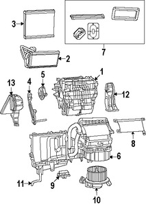 Foto de Carcasa del motor del ventilador HVAC Original para Dodge Journey 2009 2010 Marca CHRYSLER Nmero de Parte 68038526AA