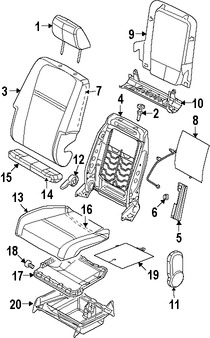 Foto de Cubierta del Mecanismo de Ajuste de Reclinacion de Asiento Original para Jeep Compass Jeep Patriot Dodge Journey Dodge Caliber Marca CHRYSLER Nmero de Parte 1DQ52BD5AA