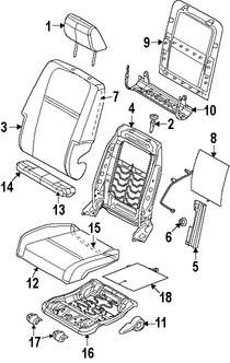 Foto de Almohadilla Calentadora de Asiento Original para Jeep Compass Jeep Patriot Dodge Journey Marca CHRYSLER Nmero de Parte 4610076AA