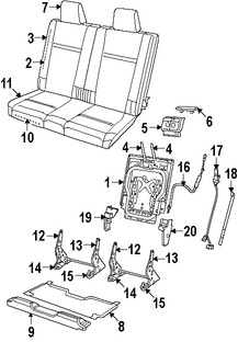 Foto de Cobertor de bisagra de asiento Original para Dodge Journey Marca CHRYSLER Nmero de Parte 68055880AA