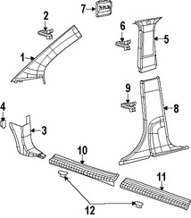 Foto de Clip de Panel de Moldura Pilar A Original para Dodge Journey Marca CHRYSLER Nmero de Parte 68045441AA