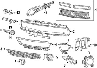 Foto de Emblema de la rejilla / parrilla Original para Dodge Challenger 2015 2016 2017 Marca CHRYSLER Nmero de Parte 68214652AA