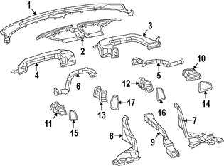 Foto de Rejilla de Aire Ventilacion del Tablero Original para Dodge Challenger 2015 2016 2017 Marca CHRYSLER Nmero de Parte 5LE74DX9AD