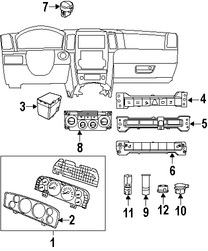 Foto de Panel de Control de Termperatura Climatizacin Original para Jeep Grand Cherokee 2008 2009 Marca CHRYSLER Nmero de Parte 55111876AD