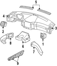 Foto de Rejilla de Aire Ventilacion del Tablero Original para Jeep Grand Cherokee 2005 2006 2007 2008 2009 Marca CHRYSLER Nmero de Parte 1BL77ZJ8AC