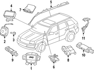 Foto de Mdulo de control del Air Bag Original para Jeep Grand Cherokee 2007 Marca CHRYSLER Nmero de Parte 5030717AC