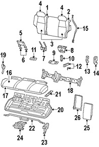 Foto de Respaldo de Asiento Original para Jeep Grand Cherokee 2006 2007 Marca CHRYSLER Nmero de Parte 1DF261D5AA