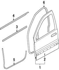 Foto de Panel externo de puerta Original para Jeep Grand Cherokee 2005 2006 2007 2008 2009 2010 Marca CHRYSLER Nmero de Parte 55394354AB