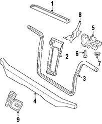 Foto de Barra sujecin soporte del radiador Original para Jeep Liberty 2003 2004 2005 Marca CHRYSLER Nmero de Parte 55176763AE