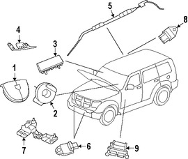 Foto de Mdulo de control del Air Bag Original para Jeep Liberty 2008 Marca CHRYSLER Nmero de Parte 56054160AF