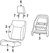 Foto de Bastidor de Respaldo de Asiento Original para Jeep Liberty 2008 2009 Marca CHRYSLER Nmero de Parte 68034099AA