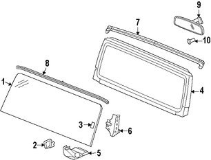 Foto de Parabrisas de Cristal Original para Jeep Wrangler 2007 2008 2009 2010 Marca CHRYSLER Nmero de Parte 68003430AB