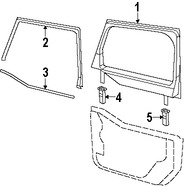 Foto de Cristal de Puerta Original para Jeep Wrangler Marca CHRYSLER Nmero de Parte 5SQ86SX9AB