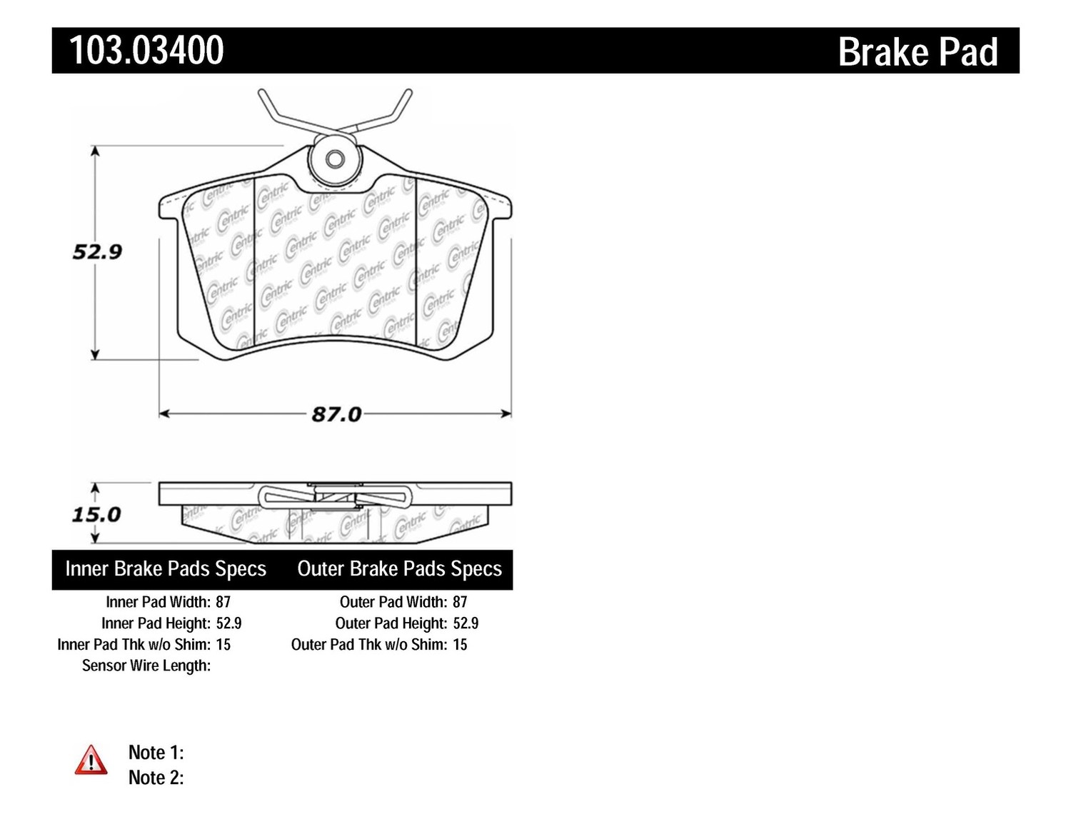 Foto de Pastilla de Freno de Disco C-TEK Ceramic Pads para Audi A4 2000 Marca C-TEK Nmero de Parte 103.03400