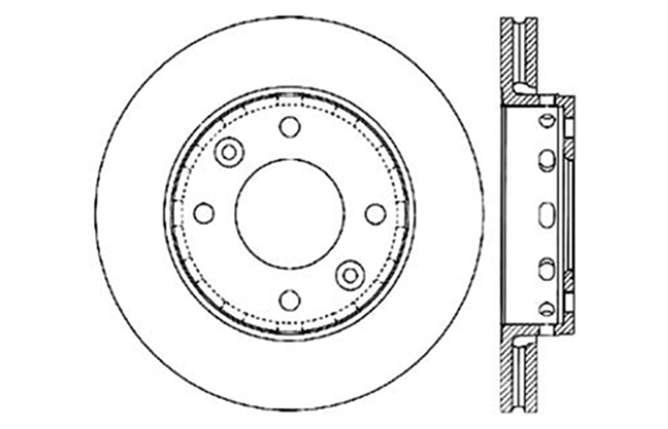 Foto de Rotor disco de freno para Kia Sephia 2001 Kia Spectra 2001 2002 2003 Marca C-TEK BY CENTRIC Nmero de Parte #121.50005