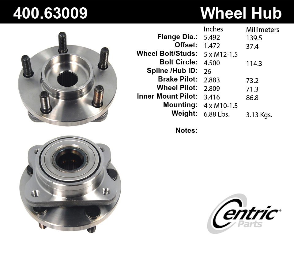 Foto de Cojinete y Cubo de Eje C-TEK Standard & para Plymouth Grand Voyager 1998 Marca C-TEK Nmero de Parte 400.63009E