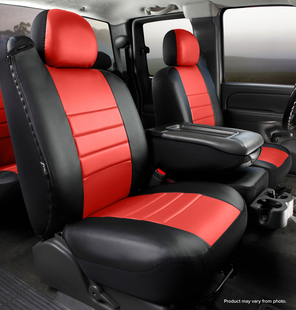 Foto de Cubierta de asiento SL60 Series - Leatherlite Simulated Leather Custom Fit Front Cover- Red para Chevrolet GMC Marca FIA Nmero de Parte SL68-16 RED
