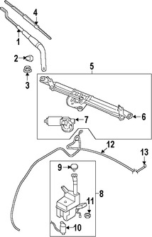 Foto de Ojal Bomba de limpia parabrisas Original para Ford Mustang Marca FORD Nmero de Parte 7R3Z17B610A