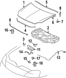 Foto de Aislamiento del capo Original para Ford Taurus X 2008 2009 Marca FORD Nmero de Parte 8F9Z16738A