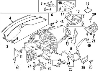 Foto de Cubierta de Panel de Instrumentos Original para Ford C-Max Ford Escape Marca FORD Nmero de Parte CJ5Z78044D70BA