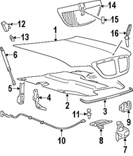 Foto de Aislamiento del capo Original para Lincoln Town Car Marca FORD Nmero de Parte 3W1Z16738AA