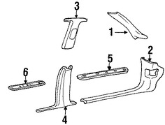 Foto de Juego de Molduras Pilar de Puerta Original para Lincoln Town Car 2006 2007 2008 2009 2010 2011 Marca FORD Nmero de Parte 6W1Z5424347BAB