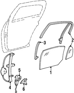 Foto de Cristal de Puerta Original para Lincoln Town Car Marca FORD Nmero de Parte 3W1Z5425712AA