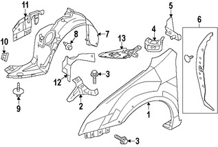 Foto de Protector de Guardafangos Original para Lincoln Zephyr Lincoln MKZ Marca FORD Nmero de Parte 6H6Z16102C