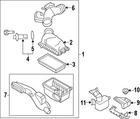 Foto de Manguera de Admisin de Aire del motor Original para Lincoln MKZ 2008 2009 Marca FORD Nmero de Parte 7H6Z9B659B