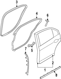 Foto de Sello de la puerta Original para Mercury Milan Ford Fusion Lincoln Zephyr Lincoln MKZ Marca FORD Nmero de Parte 6H6Z54253A10AD