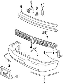 Foto de Soporte de la placa Original para Ford Crown Victoria Mercury Grand Marquis Marca FORD Nmero de Parte 6W7Z17A385AA