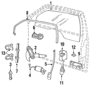 Foto de Bisagra de puerta Original para Ford Mercury Marca FORD Nmero de Parte 6C2Z1522810A