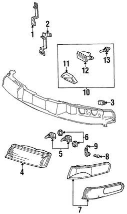 Foto de Zcalo de Luz de Placa Original para Ford Contour Mercury Mystique Marca FORD Nmero de Parte F5RZ13K371B