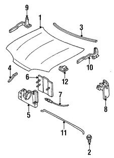 Foto de Cerrojo del capo Original para Ford Contour 1999 2000 1998 Mercury Mystique 1999 2000 1998 Marca FORD Nmero de Parte F8RZ16700BA