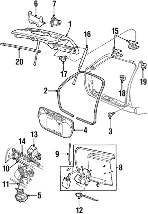 Foto de Motor Accionadro de Cerradura del Baul Original para Ford Taurus Mercury Sable Marca FORD Nmero de Parte 2F1Z17B390AAA