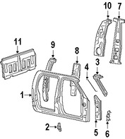 Foto de Pilar B de Carroceria Original para Ford F-150 2003 2001 2002 Ford F-150 Heritage 2004 Lincoln Blackwood 2002 Marca FORD Nmero de Parte 1L3Z1540476AA